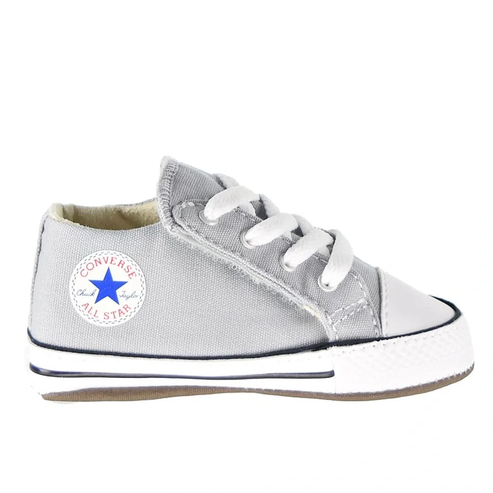 CONVERSE unisex infant light gray low top crib sneakers 4